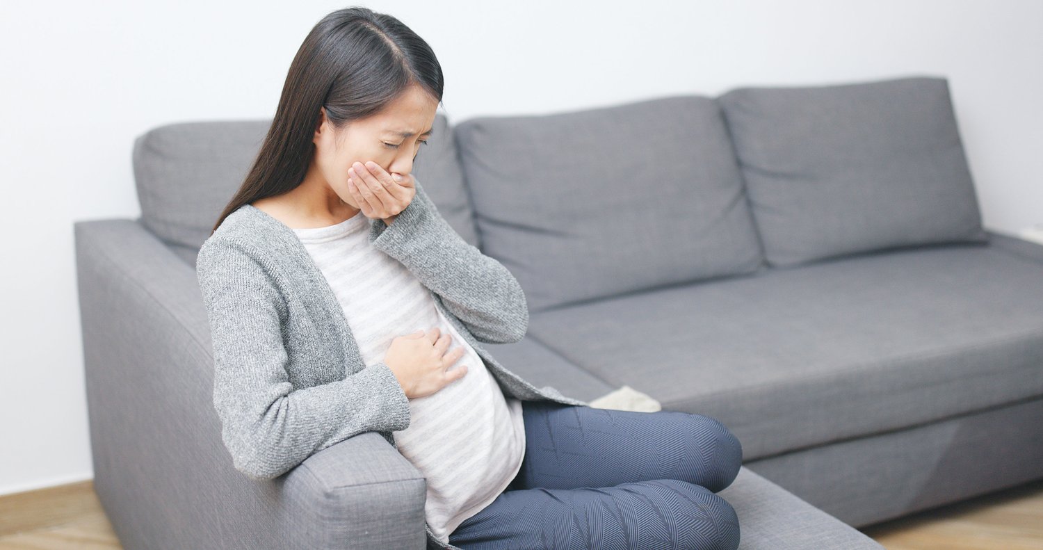 Pregnant woman suffering from nausea